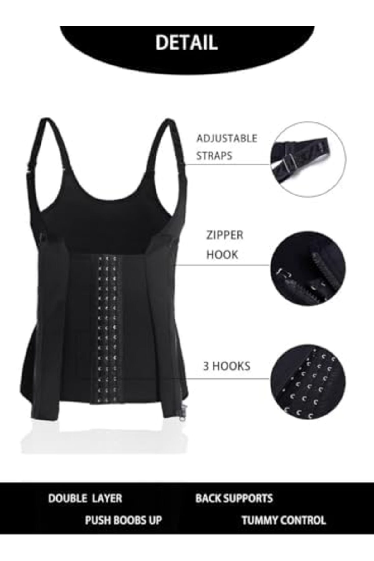 مشد خصر رياضي للنساء مزود بسحاب مناسب للتمارين الر...