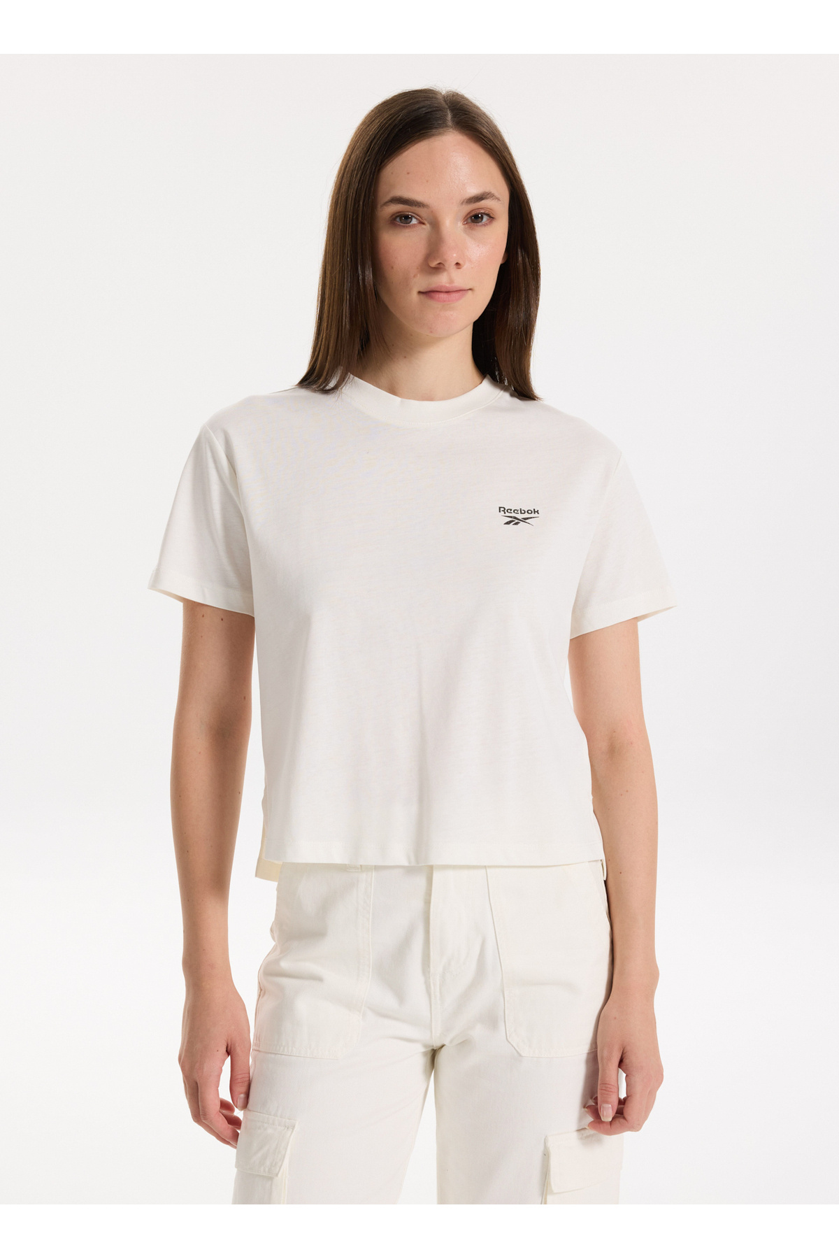 ریباک تی شرت زنانه یقه گرد LC 6628 ID NEW UNIQ TEE Ecru