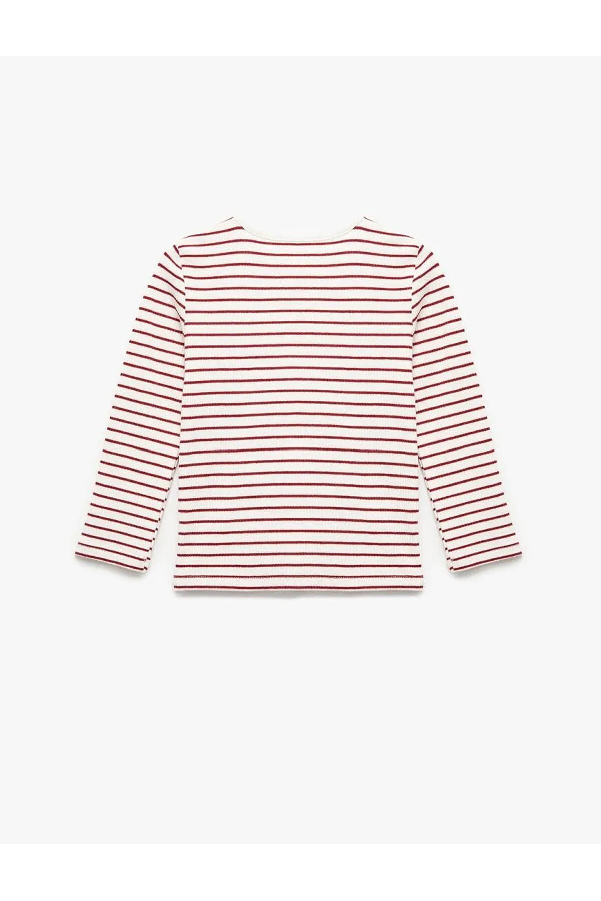 Koton Uzun Kollu Bisiklet Yaka Kaşkorse Çizgili Tişört fotoğrafı 2 (önizleme)