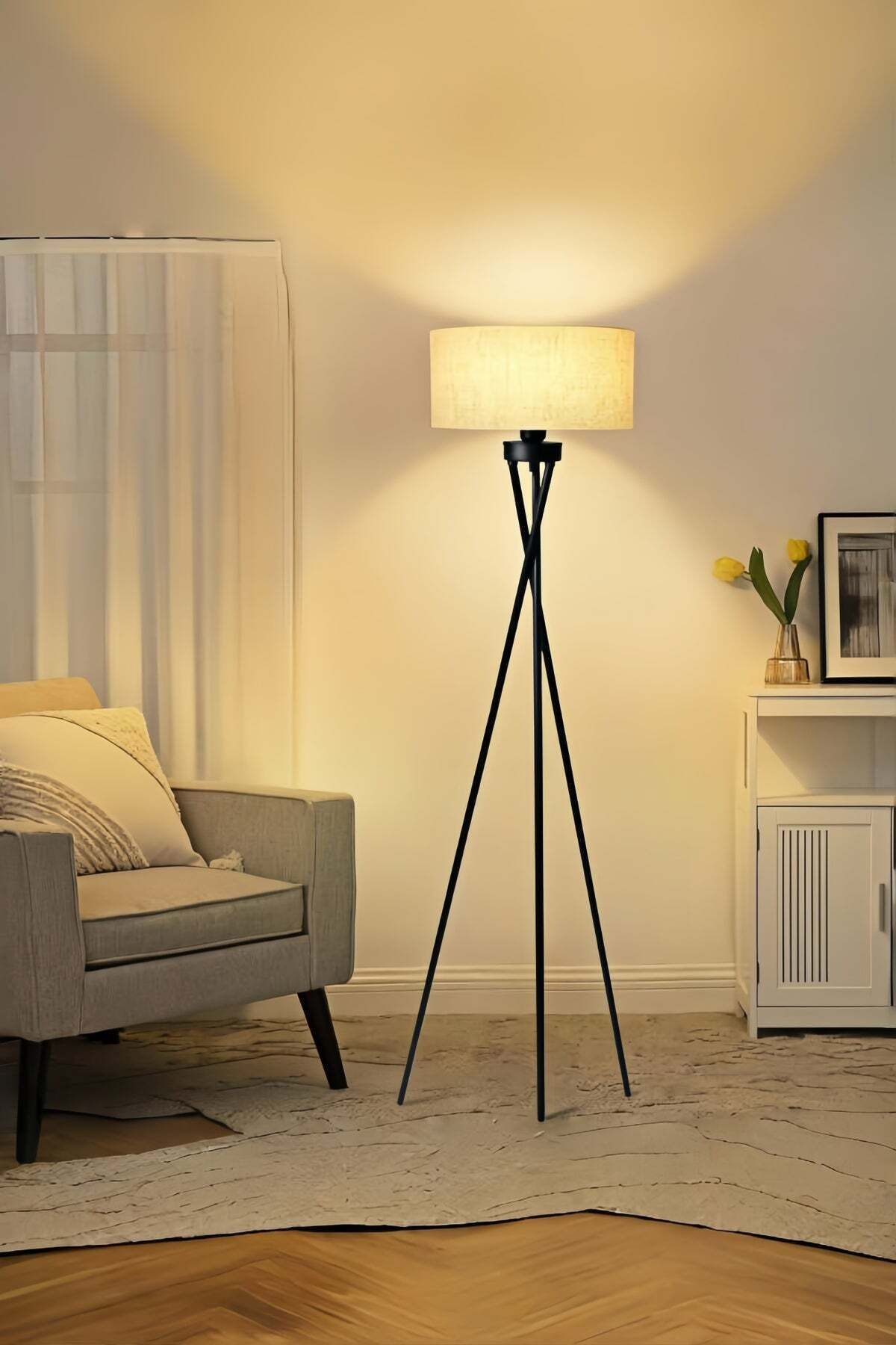 Primo Plus-Modern 12W Floor Lamp with Triangular Base and Remote Control 1