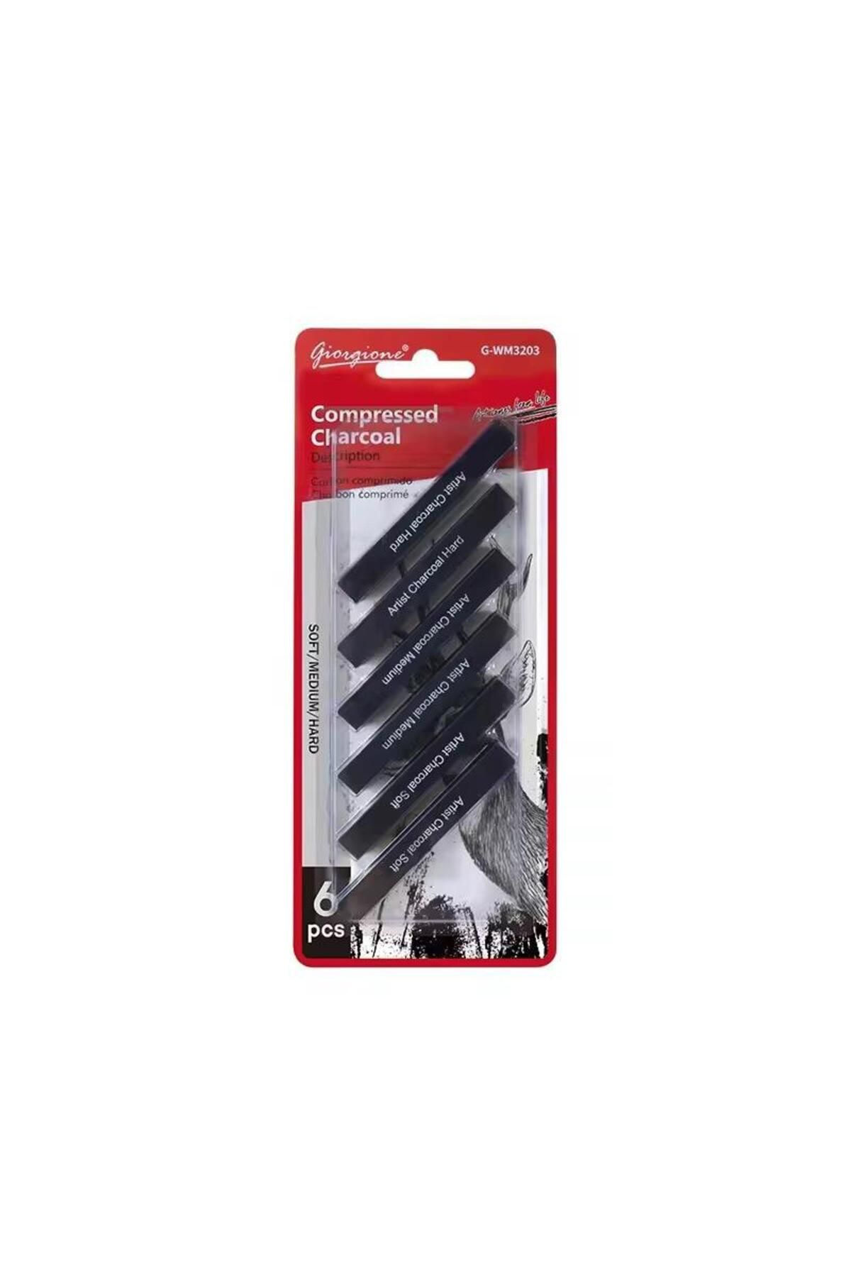 GİORGİONE-Compressed Charcoal Fuse Set Set of 6 Soft-Medium-Hard 2
