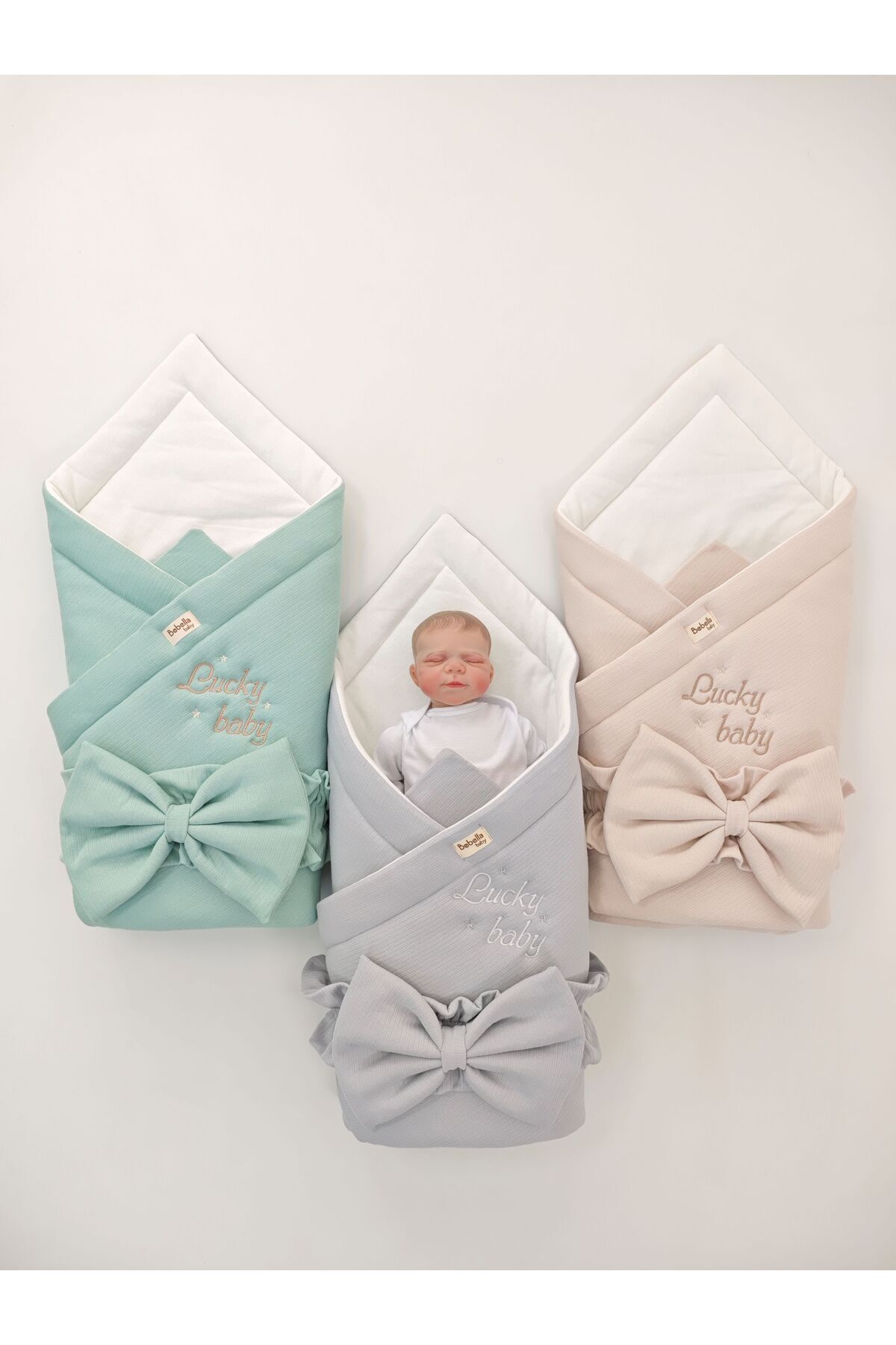 Bebella Yeşil %100 Pamuklu Bebek Battaniyesi 85x85 cm Yenidoğan Kundak Hastane Çıkışı Hediyelik Oyun Matı fotoğrafı 5 (önizleme)