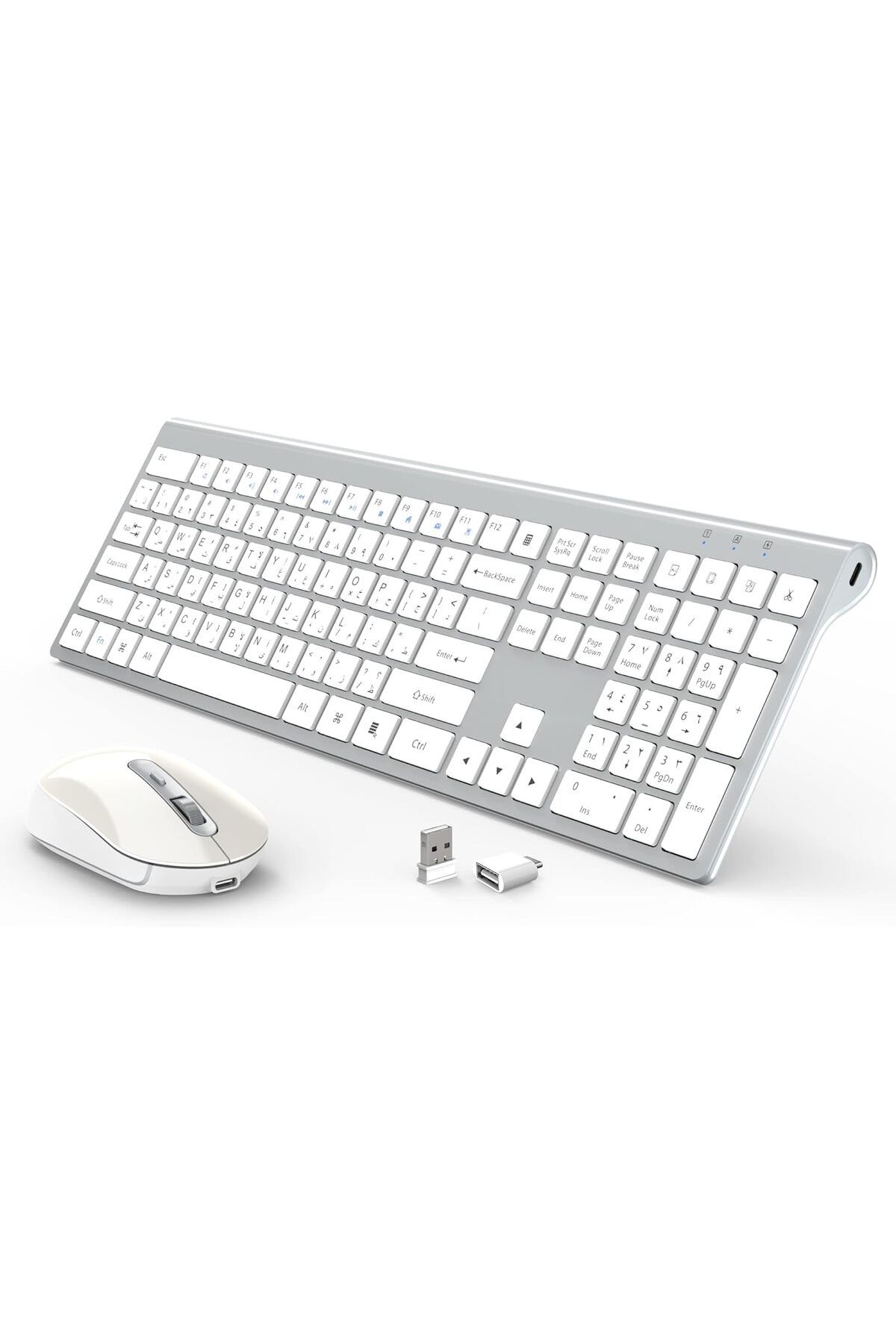 Generic-CREATMOR wireless keyboard and mouse, Rechargeable keyboard and mouse, Full Size Wireless keyboard w 1