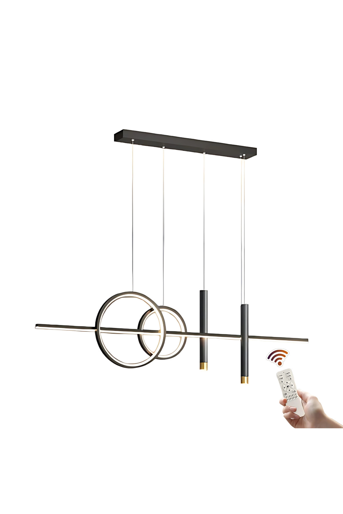 MNS-LED chandelier mns, minimalist design with two parallel circles, matte finish 1