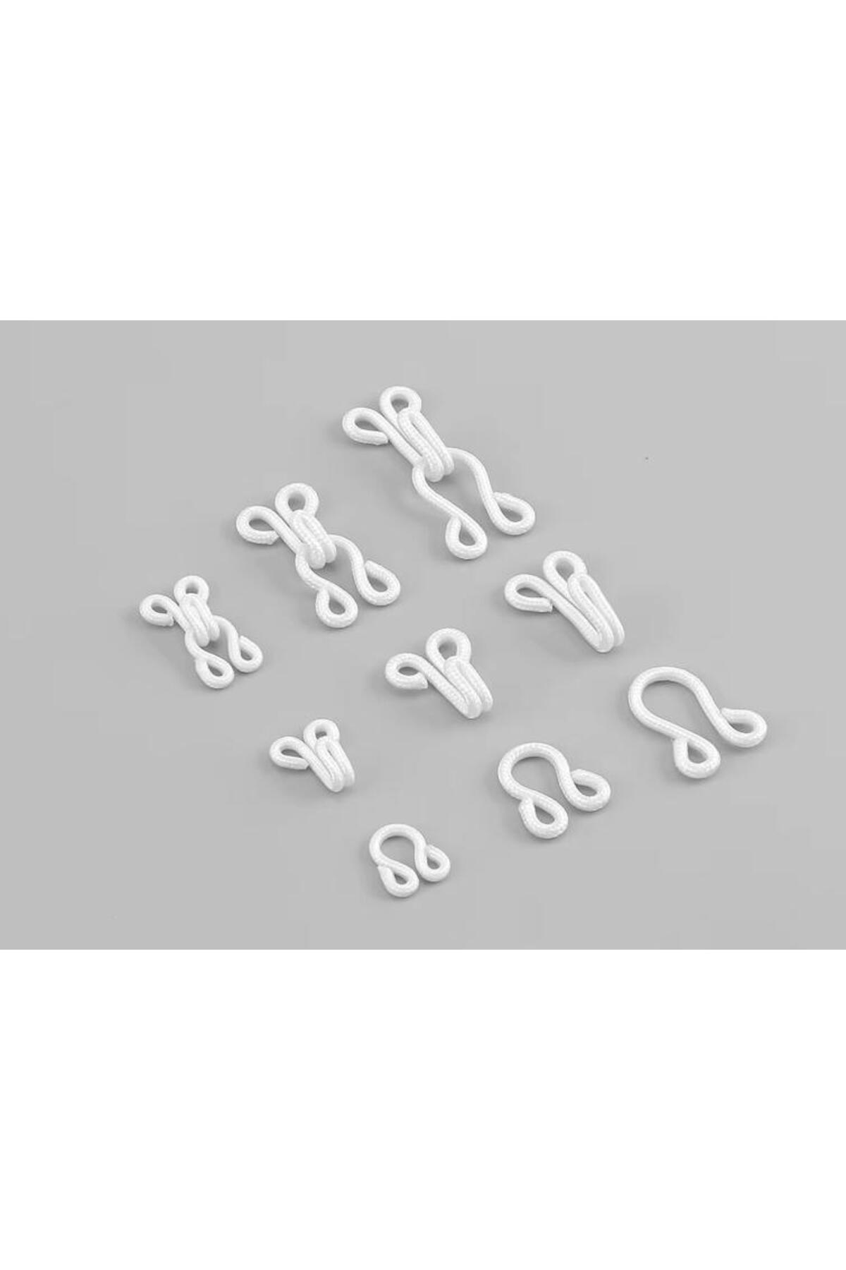 karantuhafiye Agraf / Örgü Agraf / Örgü Kopça / 10 çift / no 1 Beyaz