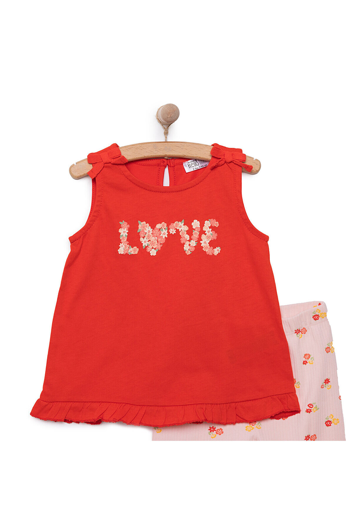 ebebek Hello Baby HelloBaby Kız Bebek Atlet-Tayt 2li Takım Sweet Peach Bebe Yaka Reçme Paça Turuncu fotoğrafı 3 (önizleme)