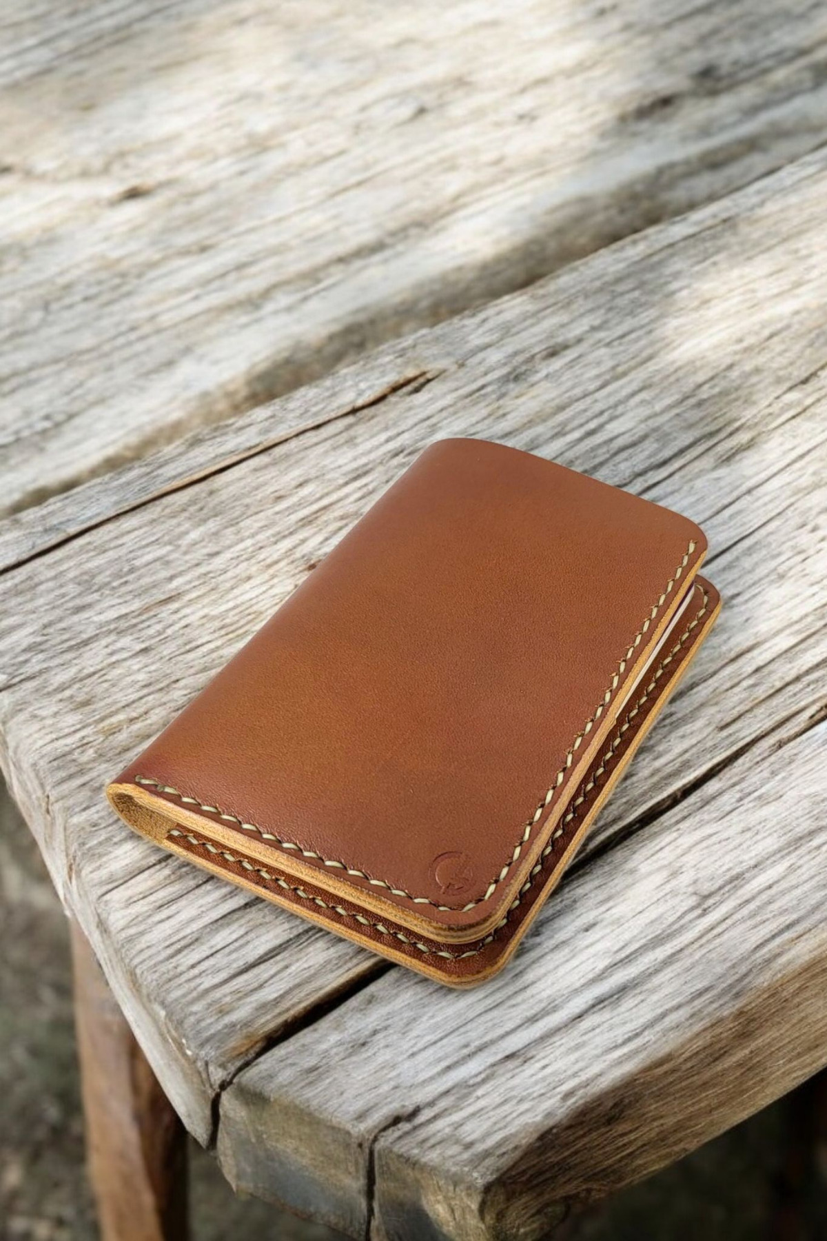 Leather CY Voyage Konyak Hakiki Deri Pasaport Kılıfı Kart ve Biletlik görsel 4