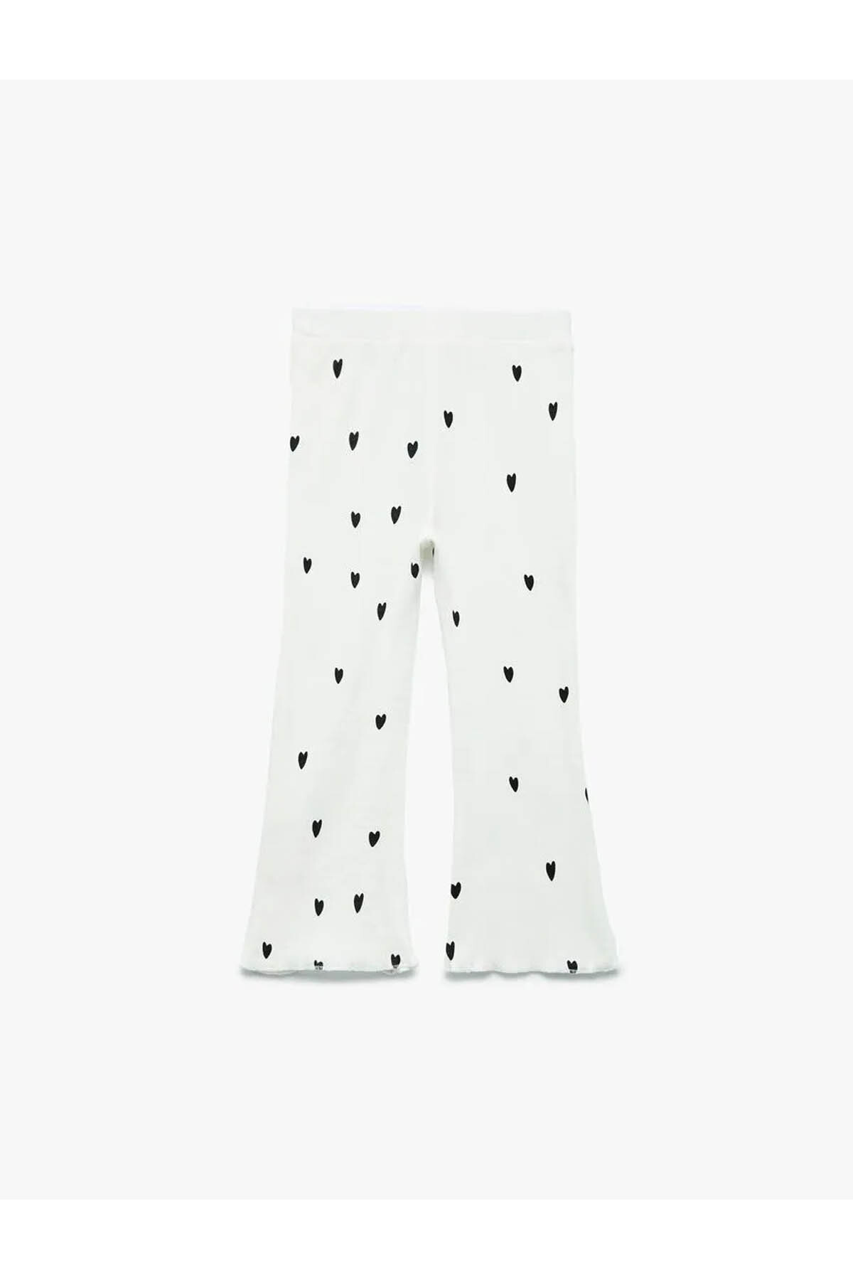 Koton Pamuklu Kalp Baskılı Kaşkorse İspanyol Paça Tayt fotoğrafı 2 (önizleme)