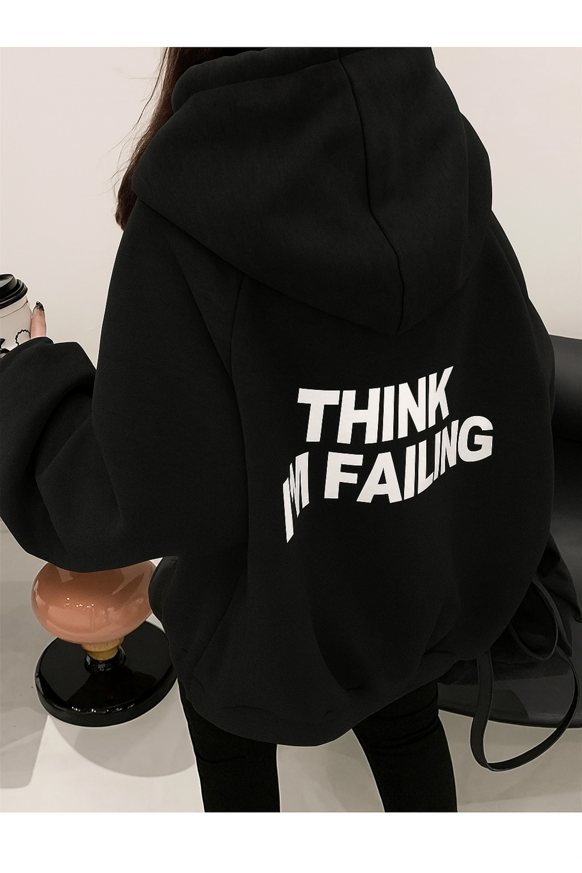 FUFLUNS THINK I' AM FAILING ОVERSIZE УНІСЕКС КАПЮШОН СВІТШОРТ