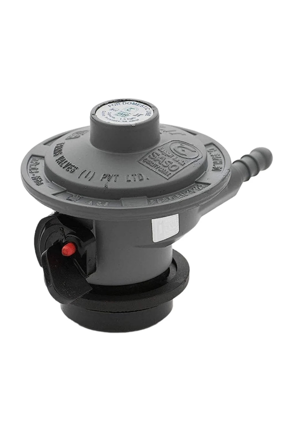 3 حبات منظم أسطوانة غاز البترول المسال – 50 ميلي بار مع مشبكين – اللون الرمادي