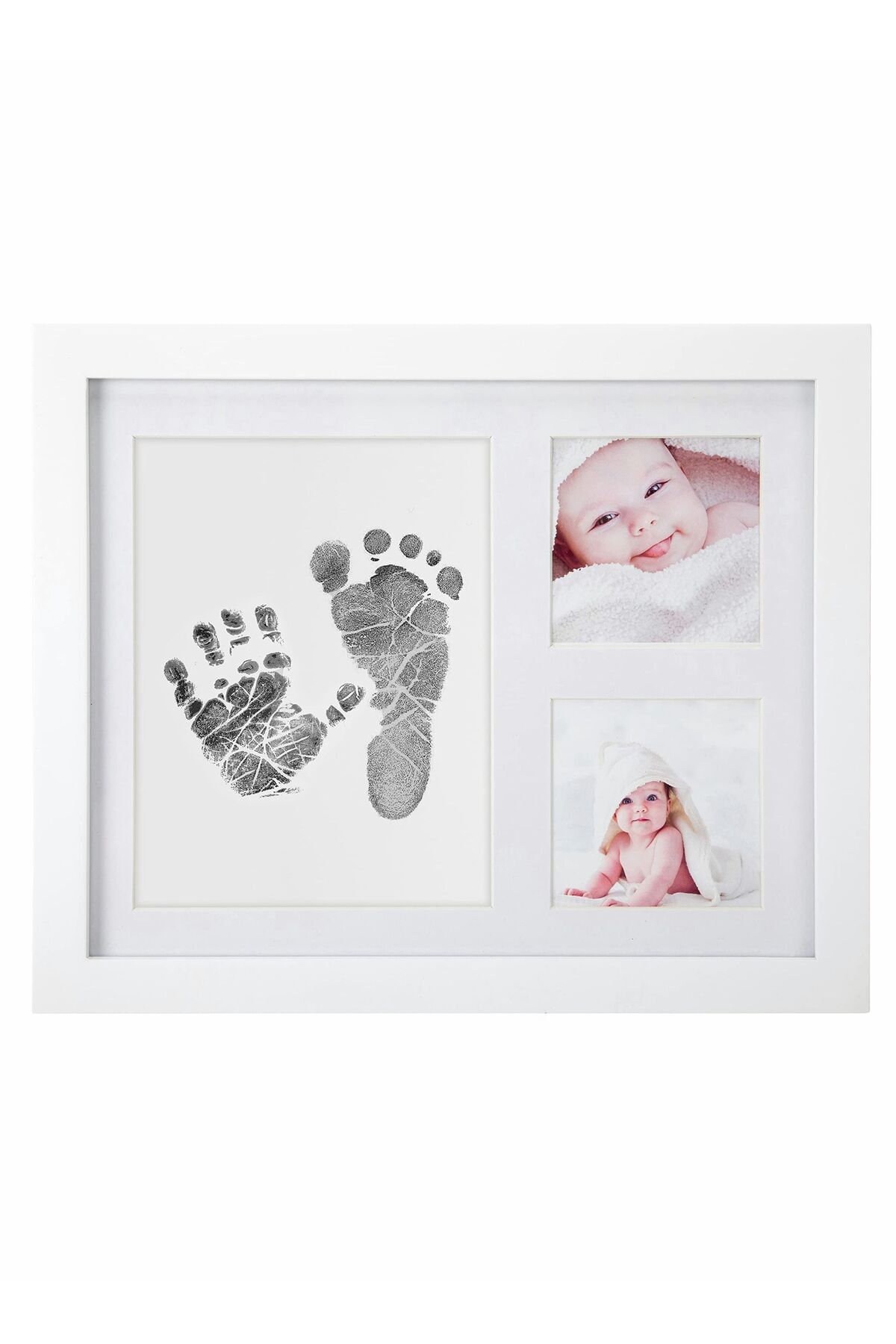 Generic-Excefore Baby Handprint and Footprint Kit, Baby Picture Frame with Ink, 3 Window No-Fold Square Pho 1