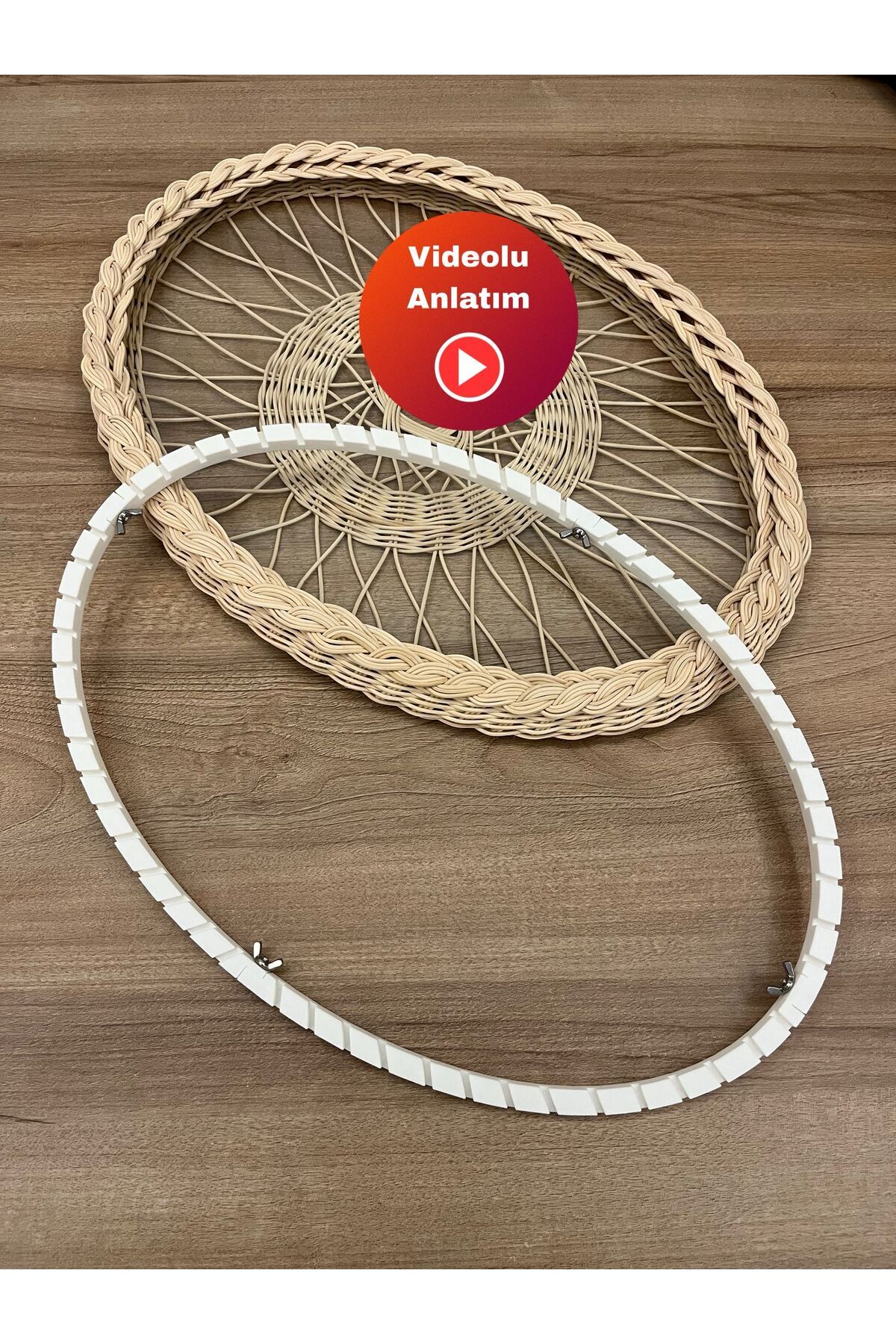 Petek Rattan Elips (Oval) Rattan Tepsi Kalıbı – Pla Malzeme – Videolu – Kağıt Çubuklara Uygun Değil