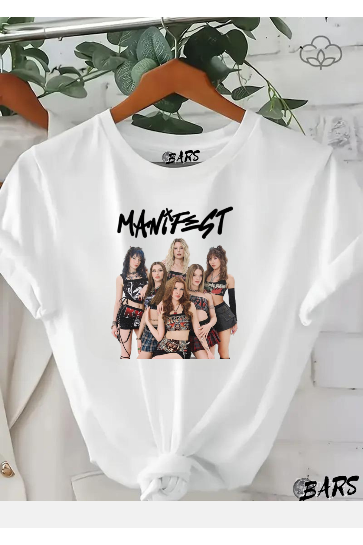 barsdepo  Manifest Baskılı Tişört, Oversize Unisex Beyaz Tişört Çocuk / Yetişkin - Görsel 2