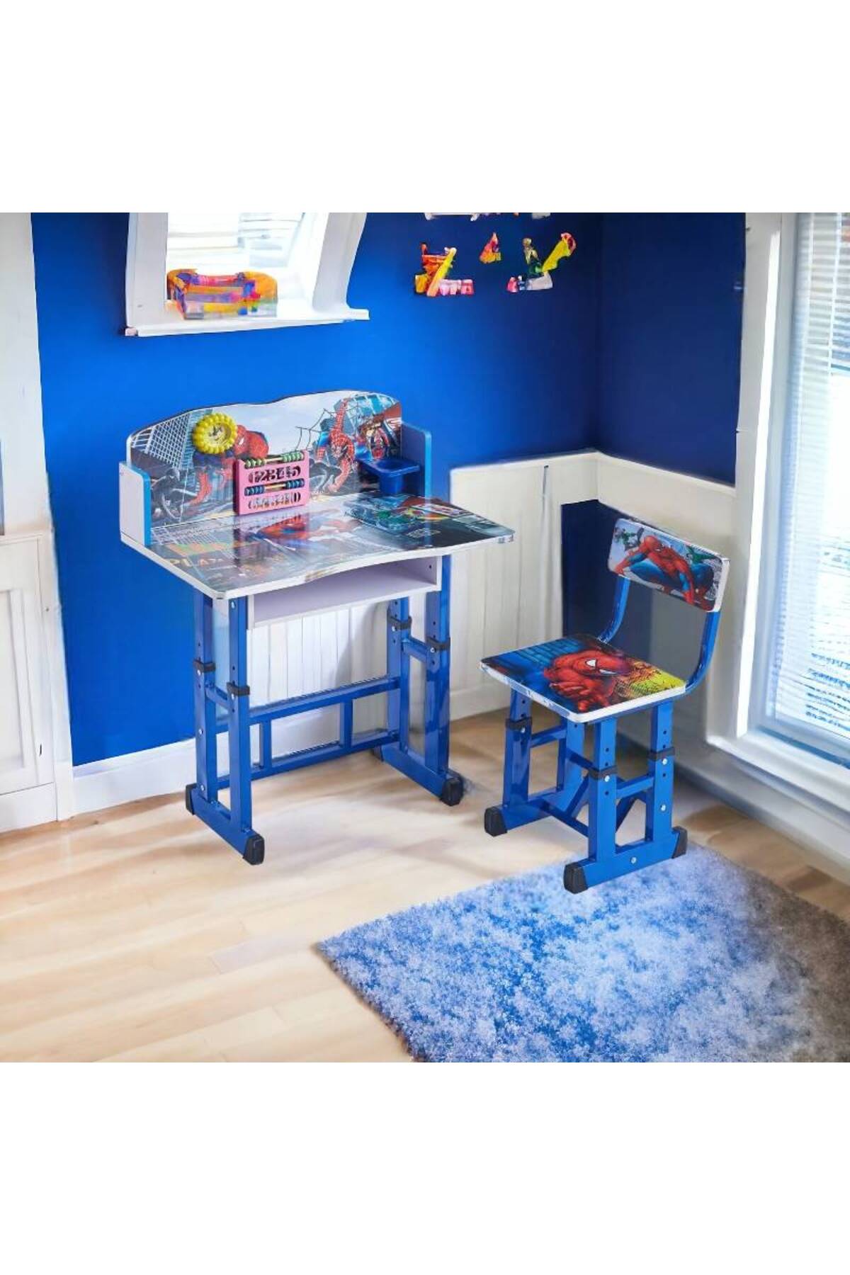 طاولة مدرسية قابلة للتعديل للأطفال - أزرق