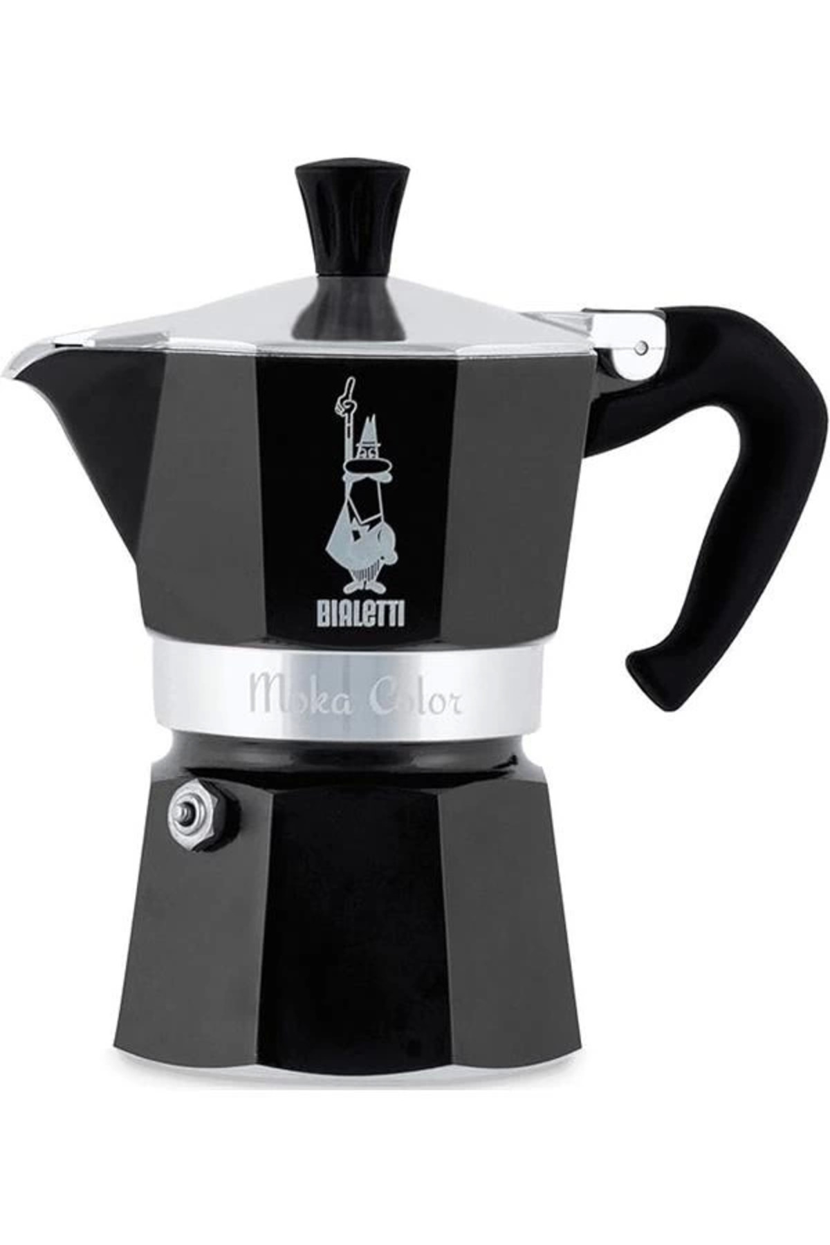 AyrStore - Moka Express Siyah: 3 Cups Ocak Üstü Espresso Pişirici - 130ml - Alüminyum Gövde -