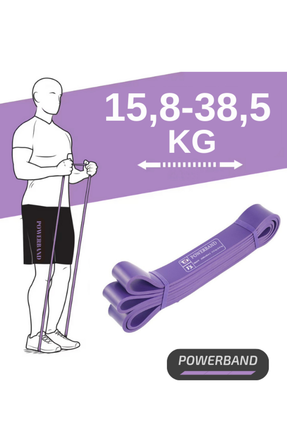 Resistance Rubber Resistance Band And Exercise Rubber Purple X-heavy Medium Hardness