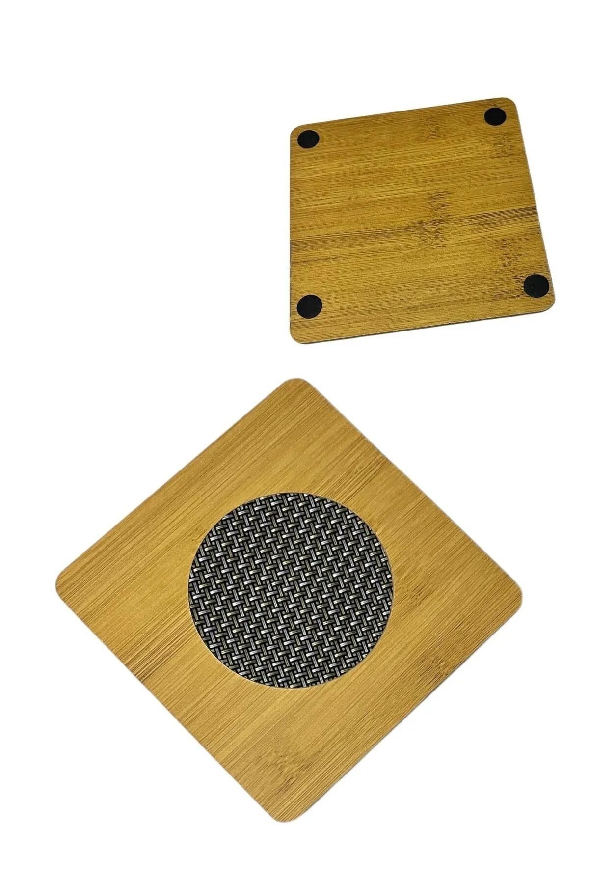 Reoona Ahşap Bambu Nihale, Çaydanlık Altı Sıcak Tencere Için Ahşap Nihale Altlık Kare Yuvarlak