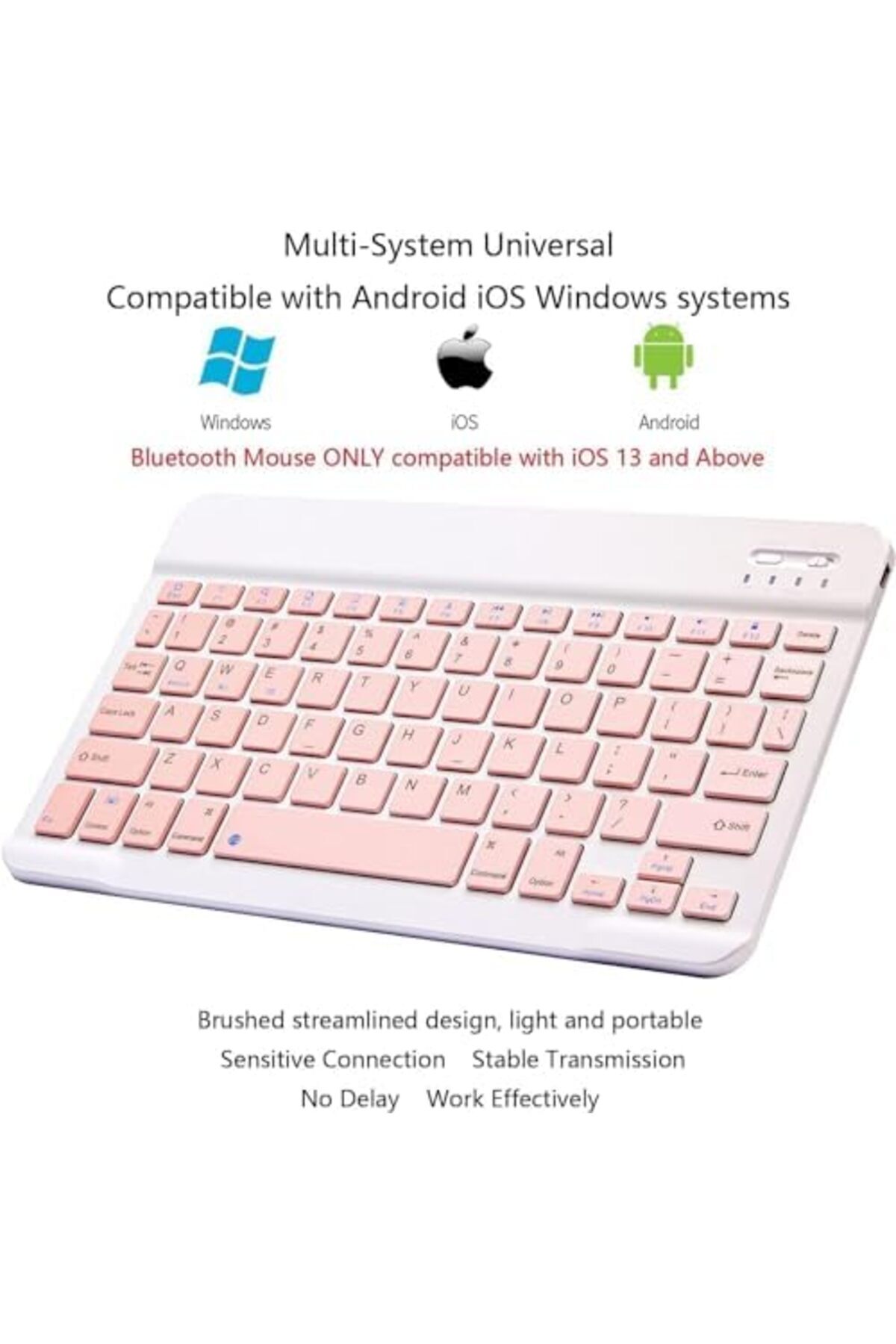 Shopi-NEW Ultra-Slim Bluetooth Keyboard and Mouse Combo Rechargeable Portable Wireless Keyboard Mouse Set 4