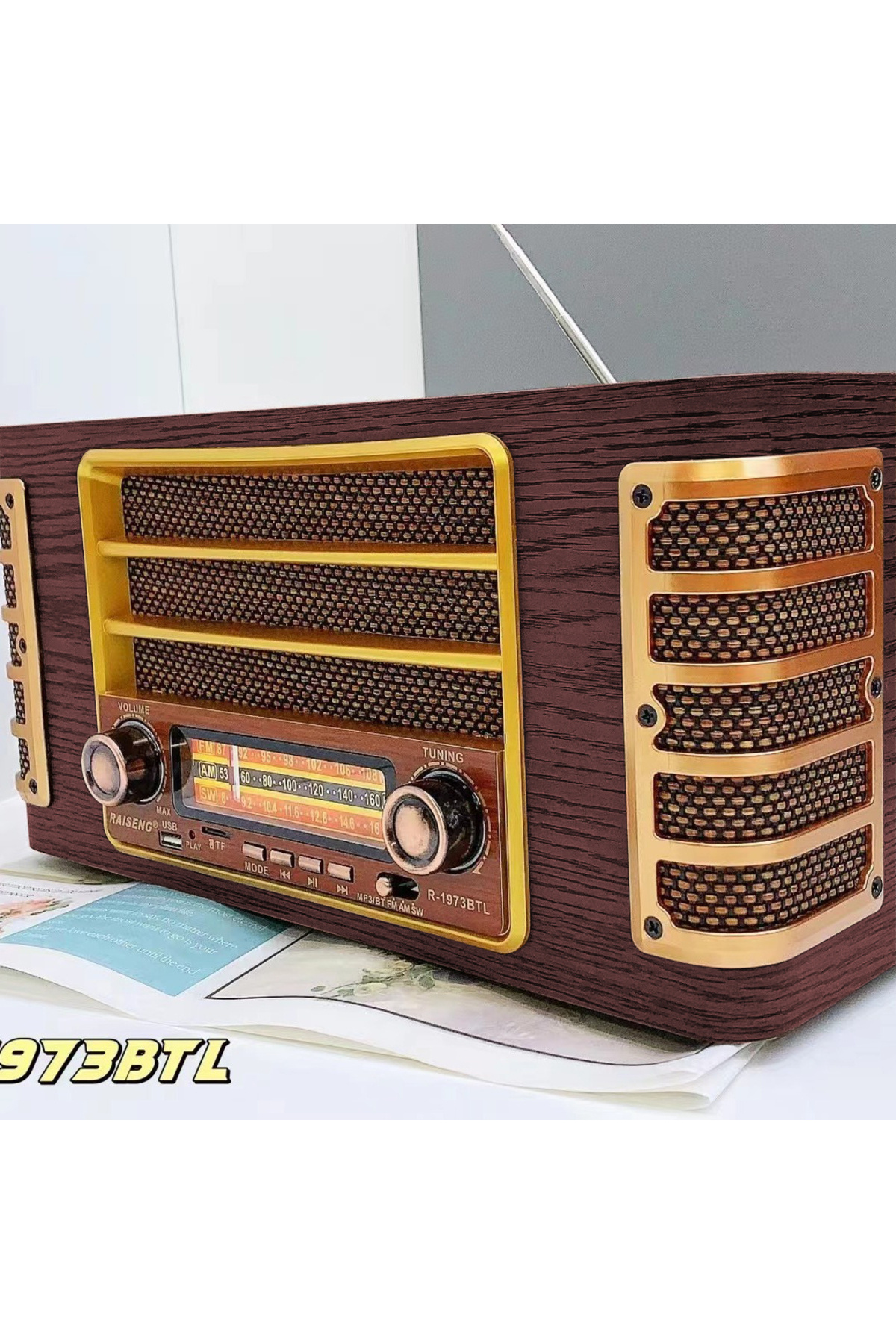 Coverzone Midi Boy Retro Bluetooth Hoparlör Radyo, USB/TF Kart