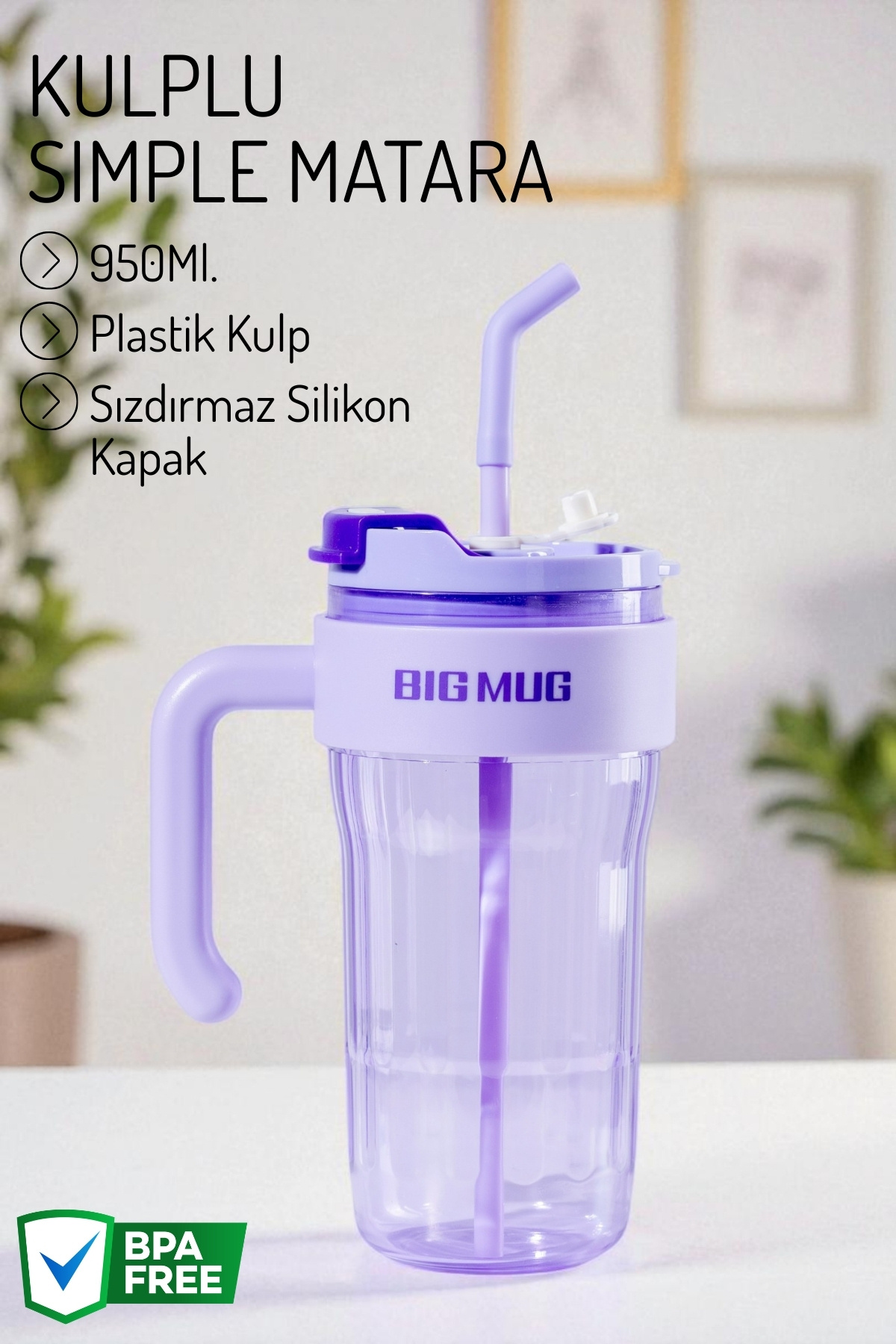 Nandy Home-Simple Flask with Handle – Leakproof Silicone Lid, 950ml. 1