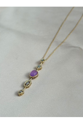 BİJUTERİX Kadın Taşlı Vip Çelik Kolye