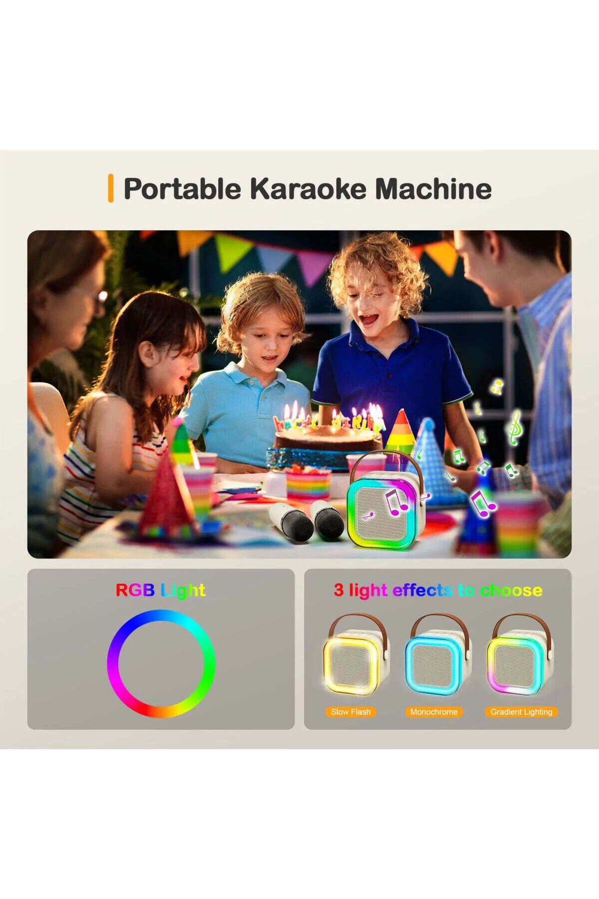 Promagg-Karaoke Speaker with 2 Smart Microphones, Bluetooth Connection, iOS/Android 7