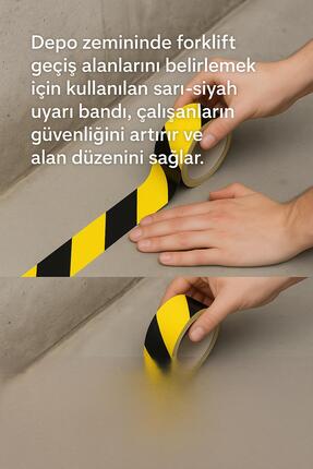 opersan 5 CMX10 METRE SARI SİYAH KENDİNDEN YAPIŞKANLI FOLYO BANT( Uyarı Bandı...