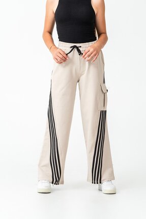 ASYAKİDS CLUB Kız Çocuk Bol Paça Cepli Rahat Kesim Penye Eşofman Altı