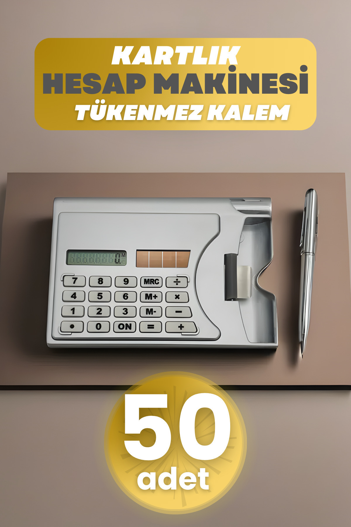 HALL BREATHE 50 Adet Taşınabilir Güneş Enerjili Hesap Makinesi ve Çanta Seti