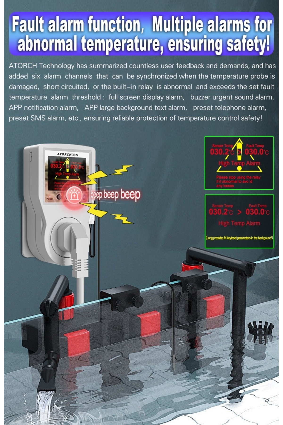 ATORCH-Smart socket and smart temperature and energy consumption controller S1BWT, WiFi, Bluetooth, 3