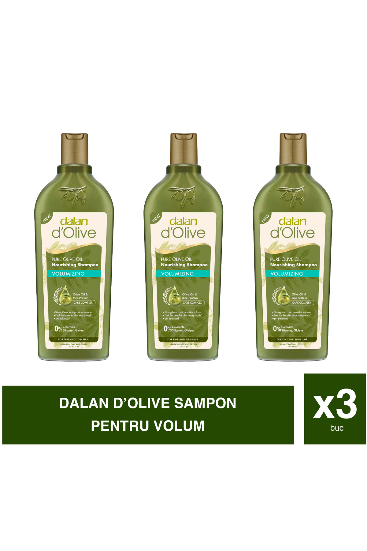 Dalan-d’Olive – Set of 3 Volumizing Shampoo – 400 ml – Volume and Hydration 1