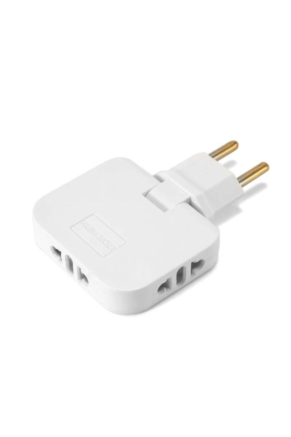 TECHSTAR-® TS-A3 Triple Plug Adapter for Socket with 180° Rotation, 250V, 10A, EU/US Compatible, 1