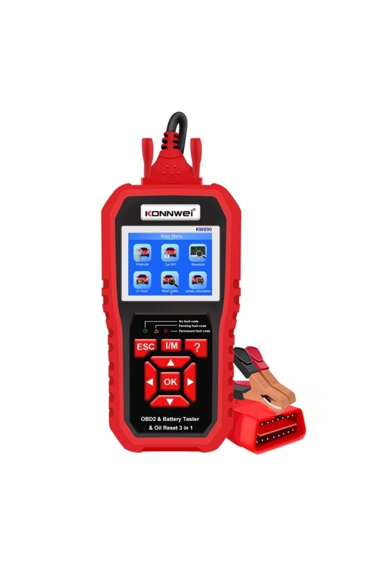 KONNWEİ-Car Diagnostic and Scan Tool, KW890, OBD2, 2.8 Inch Display, Read and Clear Engine Fault 1