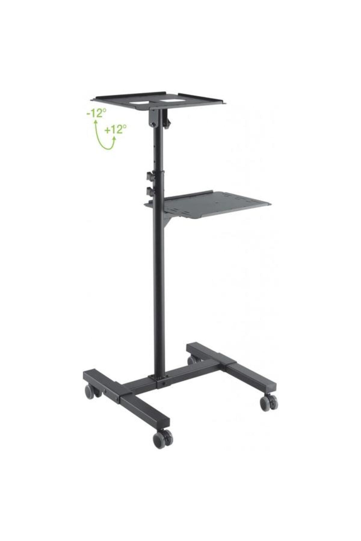 Techly-Support for Video Projector with 2 Adjustable Shelves ICA-TB TPM-10, Mobile on Wheels, Black 4