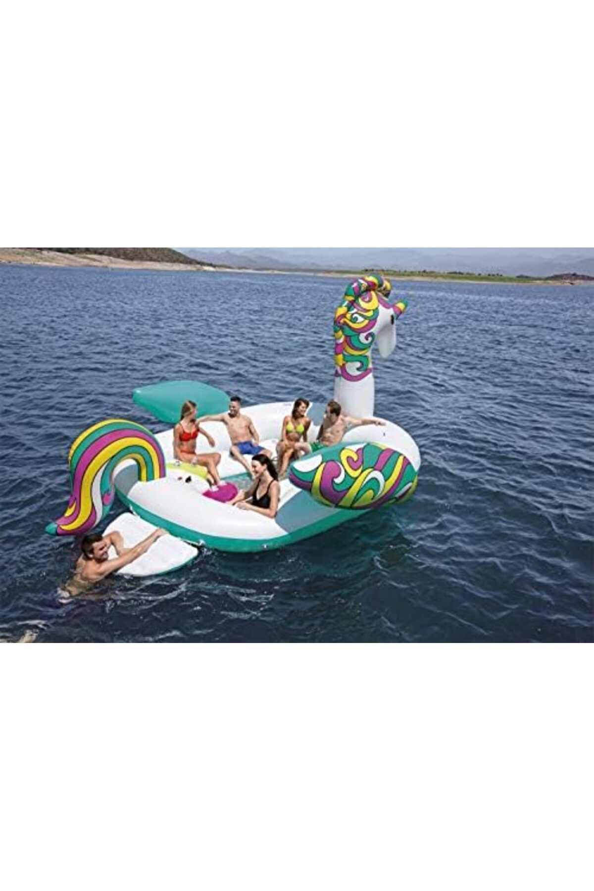 BESTWAY-H2OGO! Giant Unicorn Floating Island Raft | Giant Inflatable Pool Float for Adults | Includes Mesh-B 6