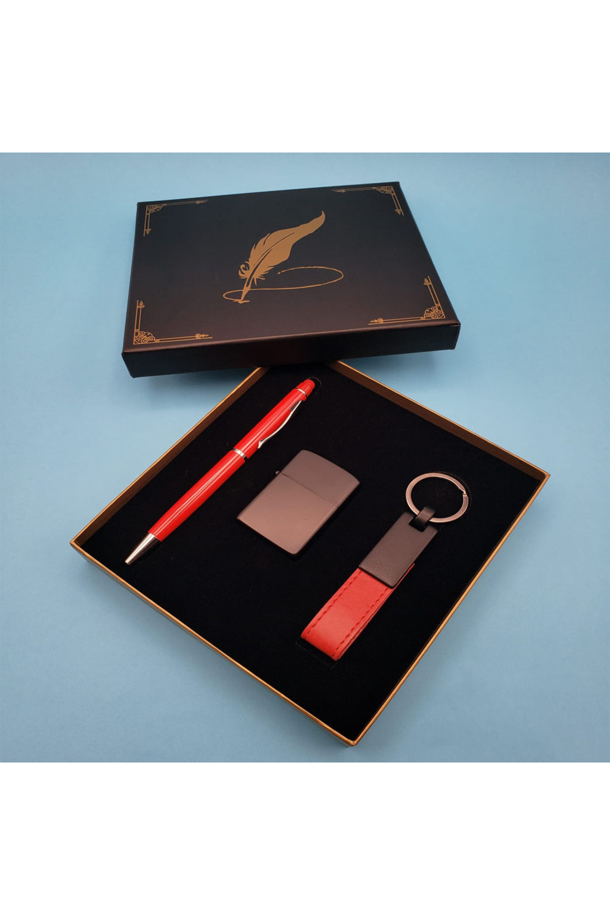 mikudesign Kırmızı Anahtarlık Çakmak ve Touchpen Kalem