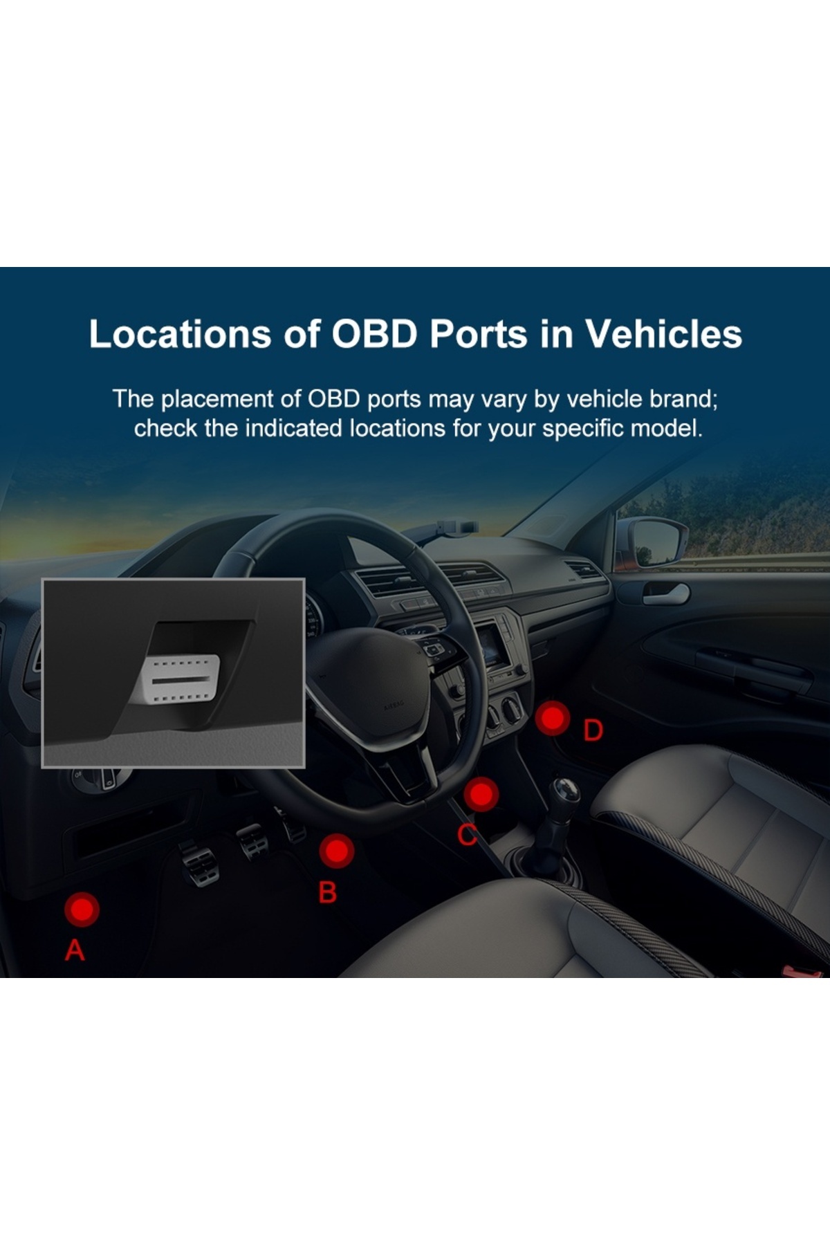 TECHSTAR-V521 Multi-brand Diagnostic Tester, OBD2 EOBD CAN Scanner, Reads over 4000 error codes, 7