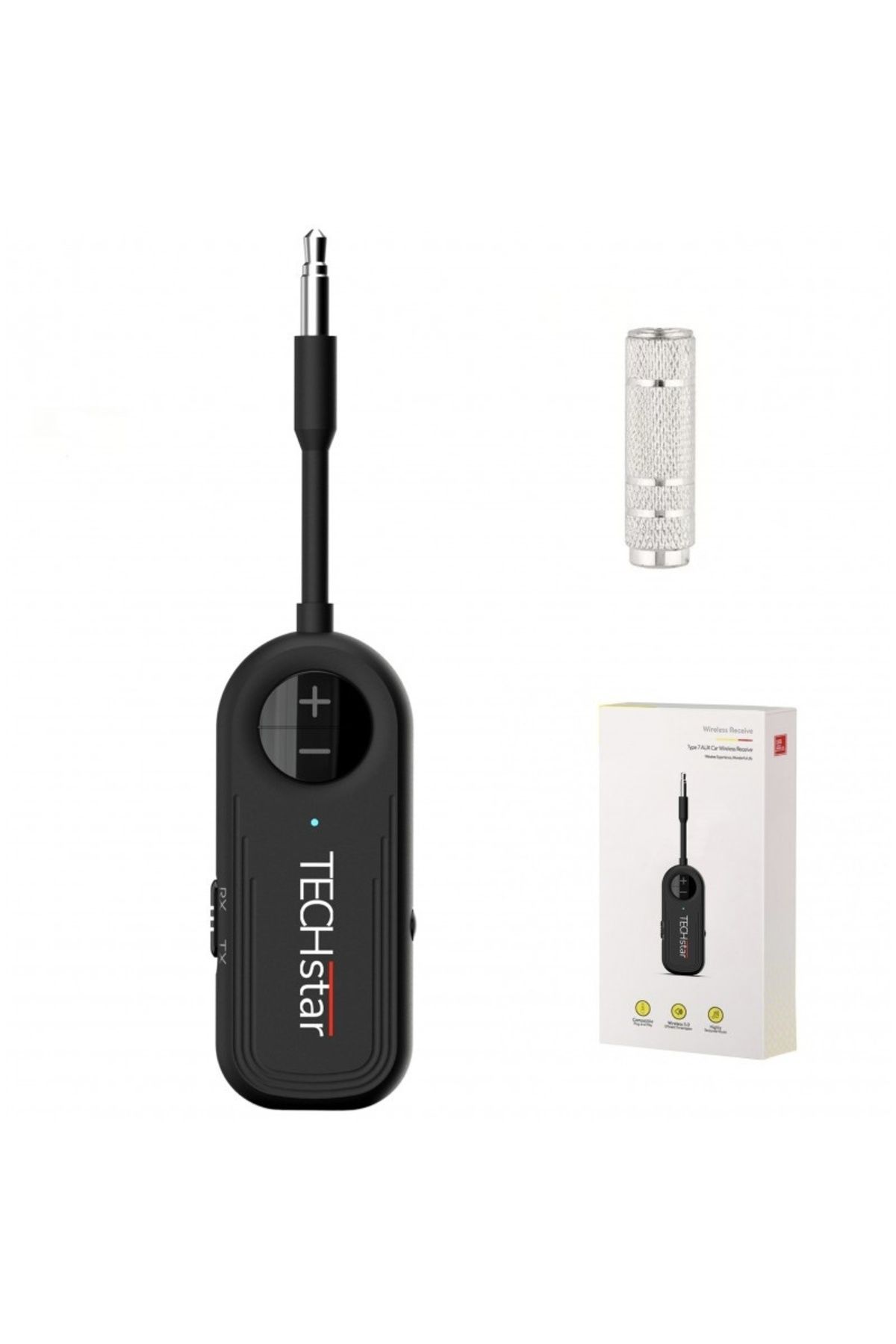TECHSTAR-Wireless Adapter 2 in 1 TX/RX Audio TX/RX Transmitter Black Techstar® M28, with Bluetooth BT 5.3 9