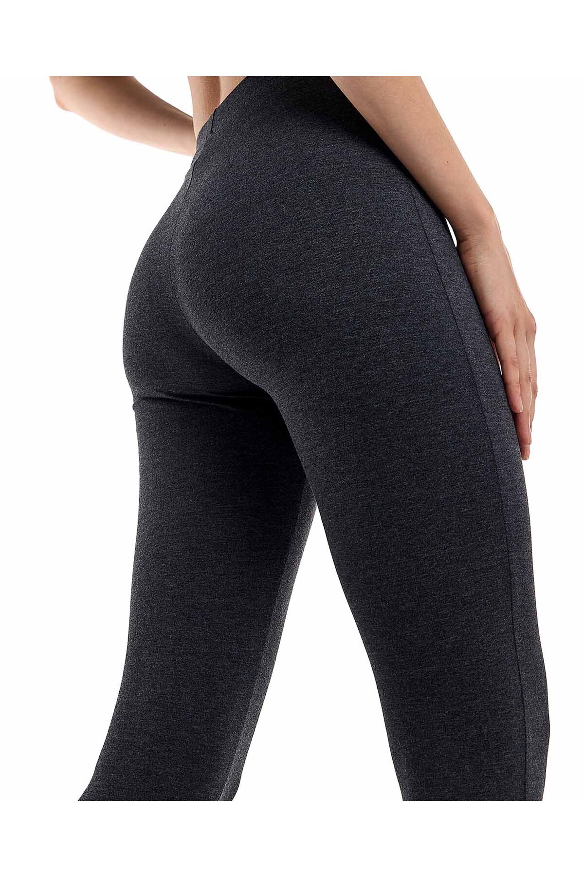 R&B-Solid Leggings with Elastic Waist 3