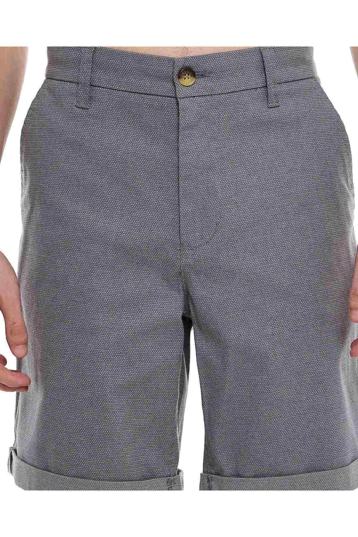 R&B-Textured Shorts with Button Closure 5