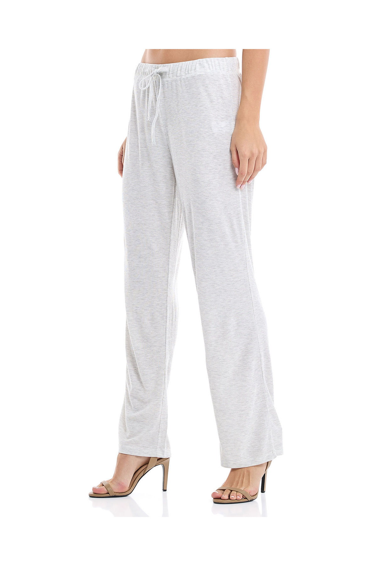 R&B-Solid Pyjama Bottom with Drawstring Waist 3