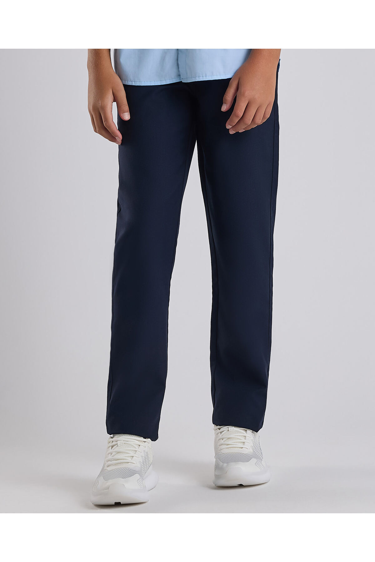 R&B-Solid Pants with Button Closure 2