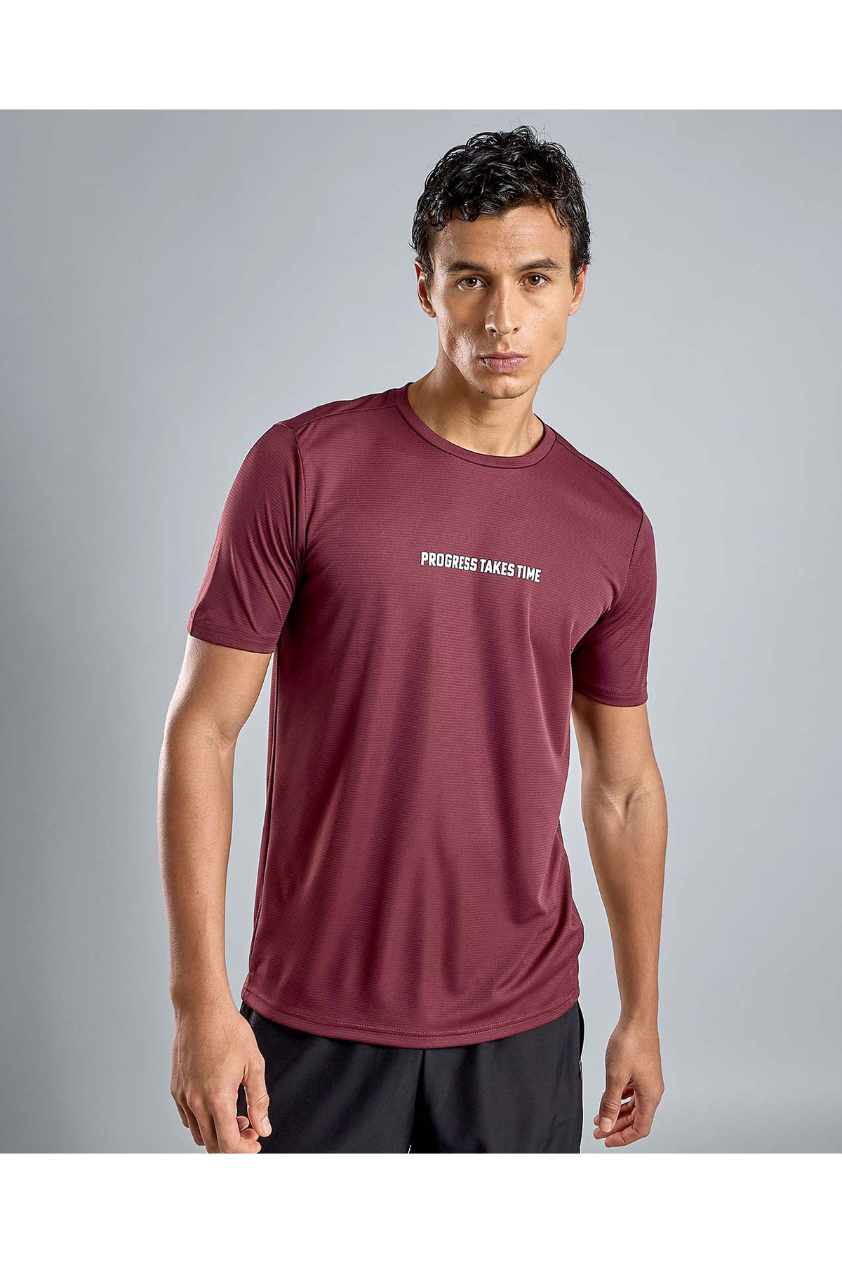R&B Printed Active T-Shirt with Crew Neck and Short Sleeves