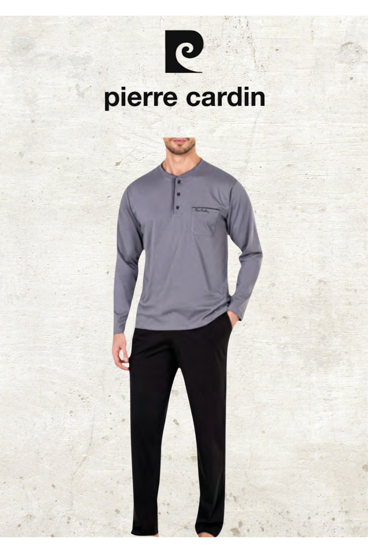 ست پیژامه مردانه راسته فاق نرمال آستین بلند | پیر کاردین Pierre Cardin OL.PC.5605.002 - تصویر 2