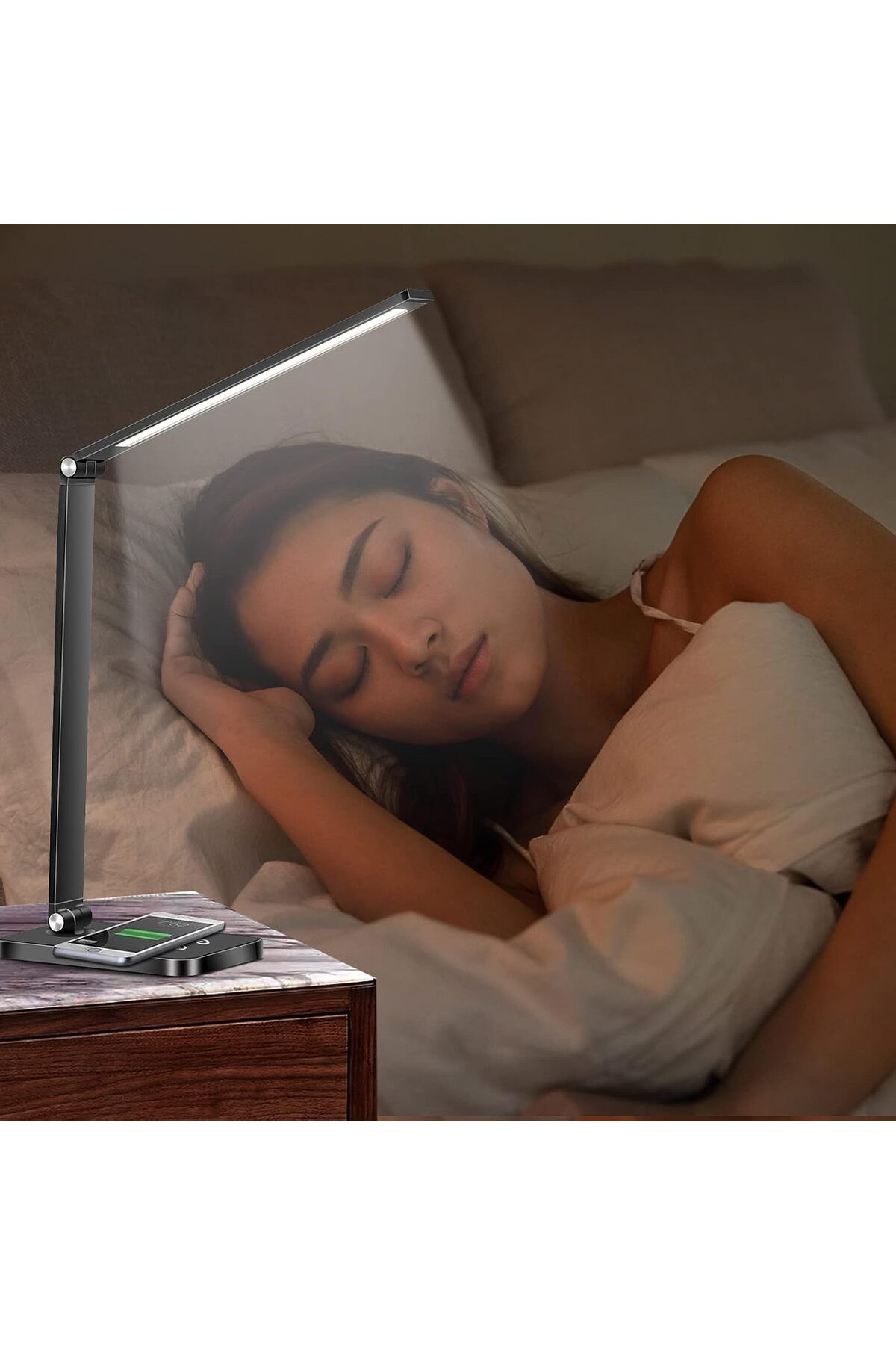 SKY TOUCH-SKY-TOUCH LED Desk Lamp, Eye-Caring Office Lamp, Foldable, For Computer/Desktop, Touch Control With 5