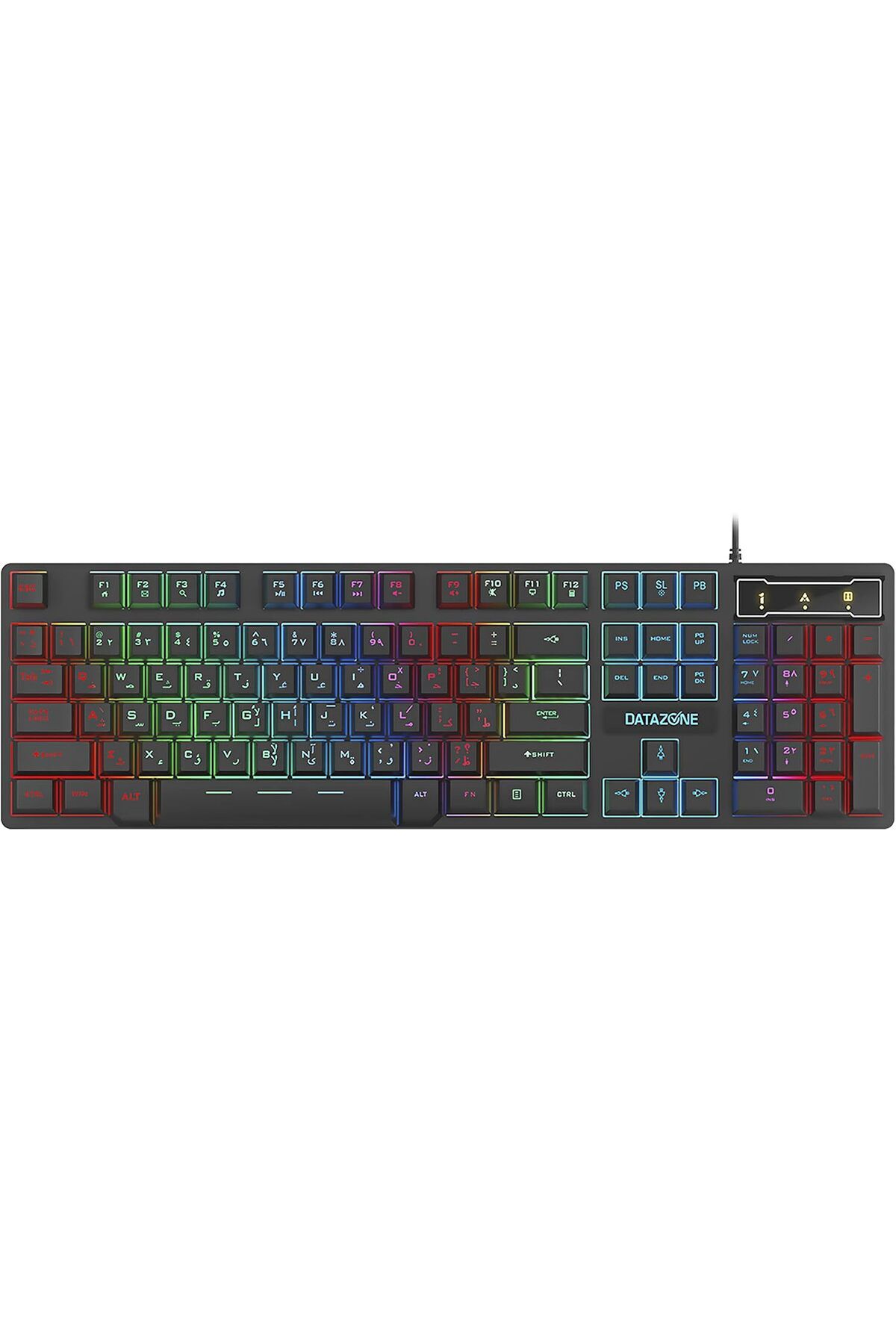 Datazone-Gaming Keyboard And Mouse Combo Backlit Arabic, Wired Usb Keyboard 104 Keys, 7 Buttons Gami 3