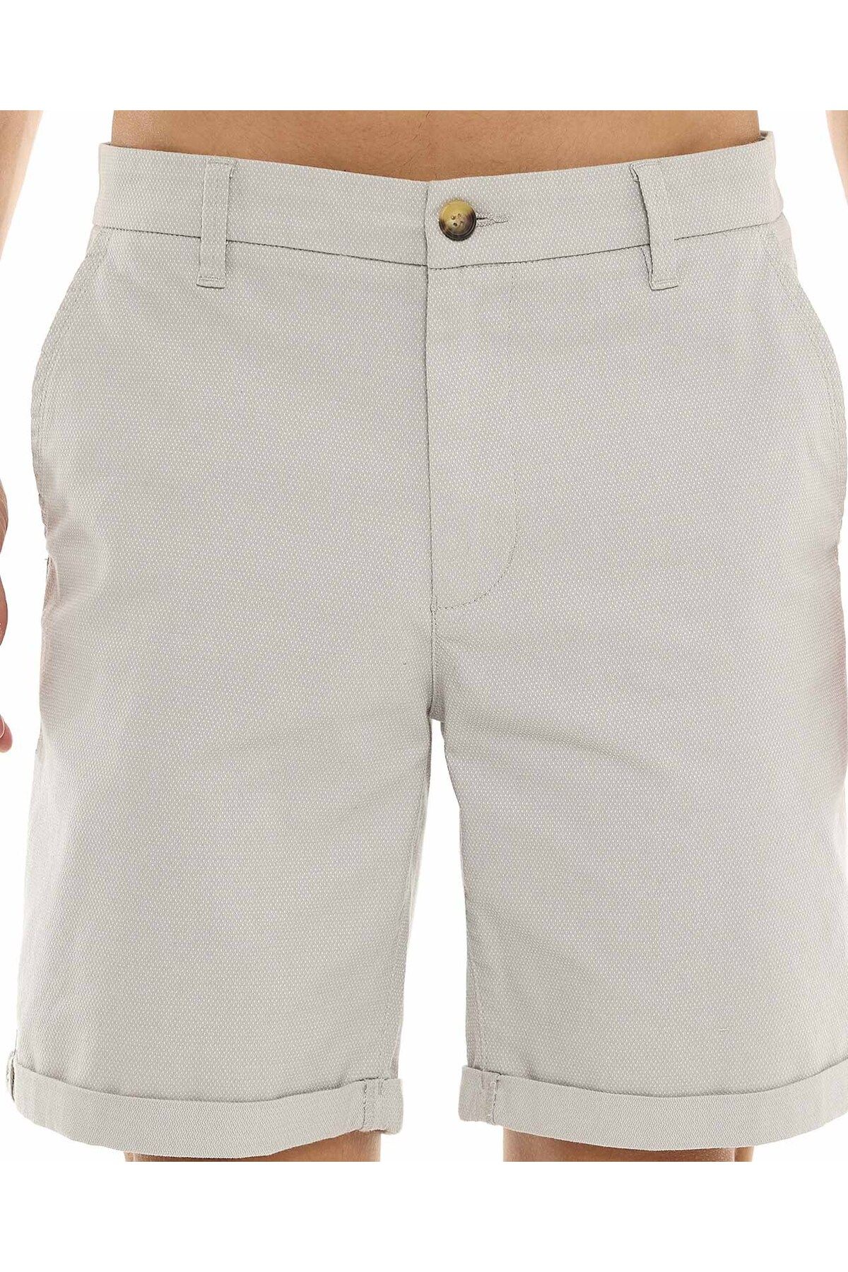 R&B-Textured Shorts with Button Closure 5