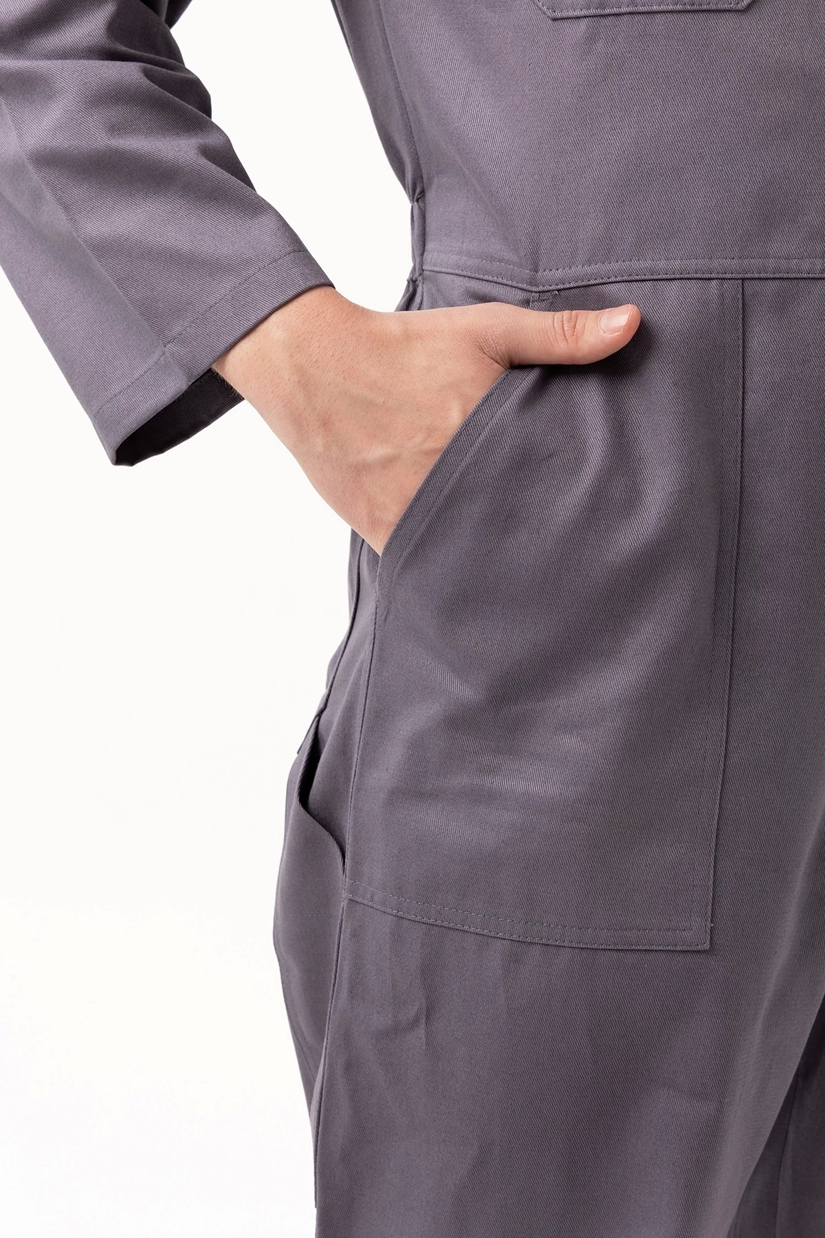 Pamuklu Gabardin Tulum LacivertKırmızı İş Güvenliği Carica Yazlık