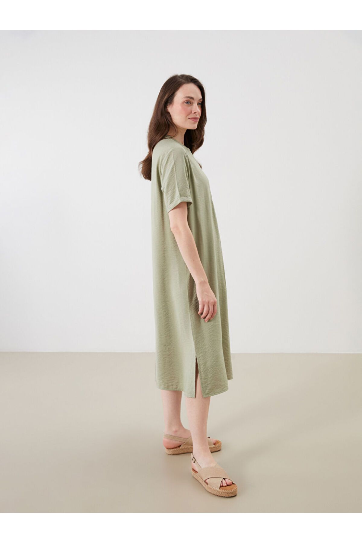 LC Waikiki-Sparkling Selections from Shining Store |   A-Line Dress with a Low Neckline 2