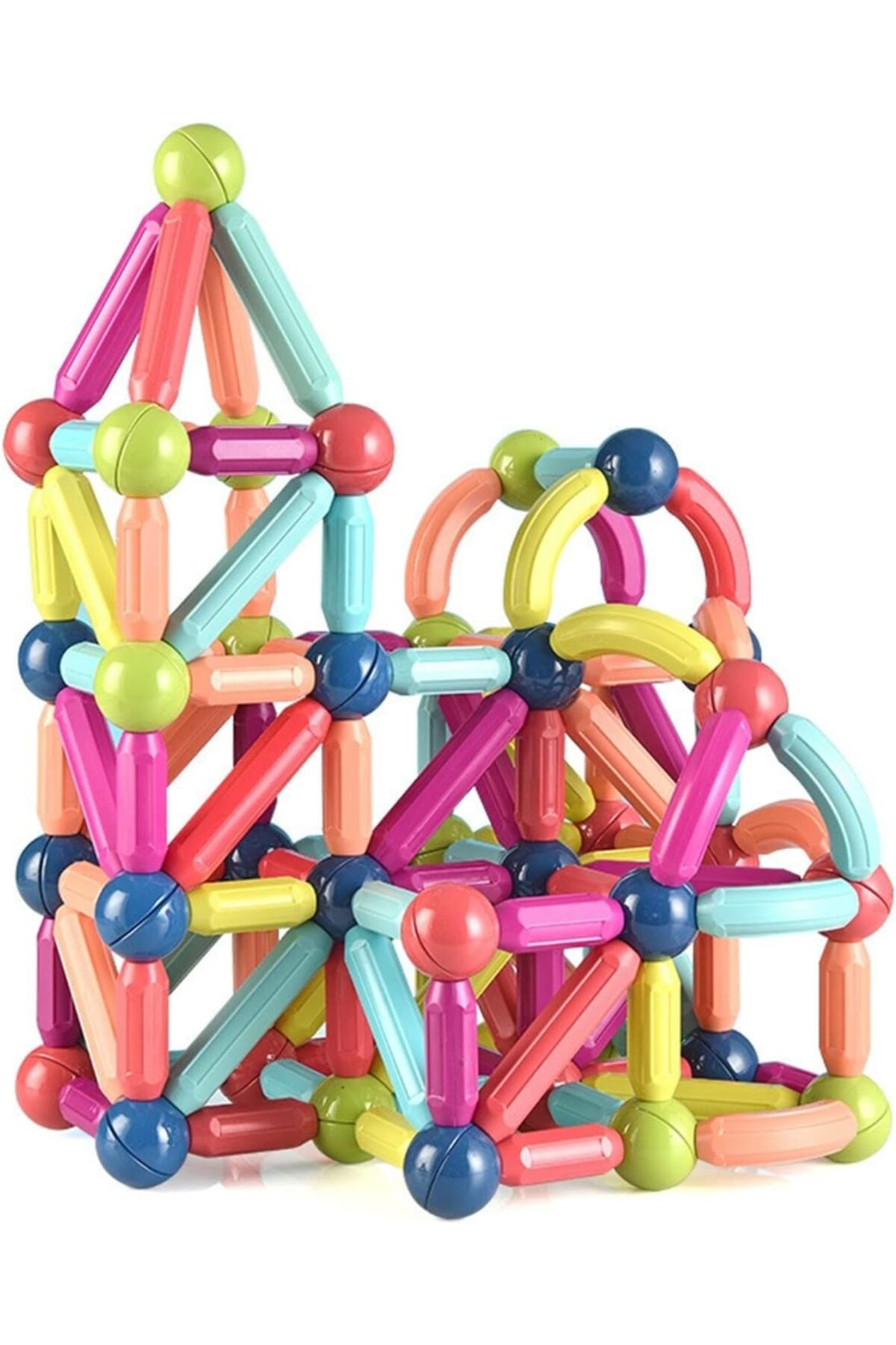 مجموعه ساختنی چسبانک و توپ‌های مغناطیسی ۳۷ تکه – اسباب‌بازی‌های آموزشی ساختنی STEM برای کودکان